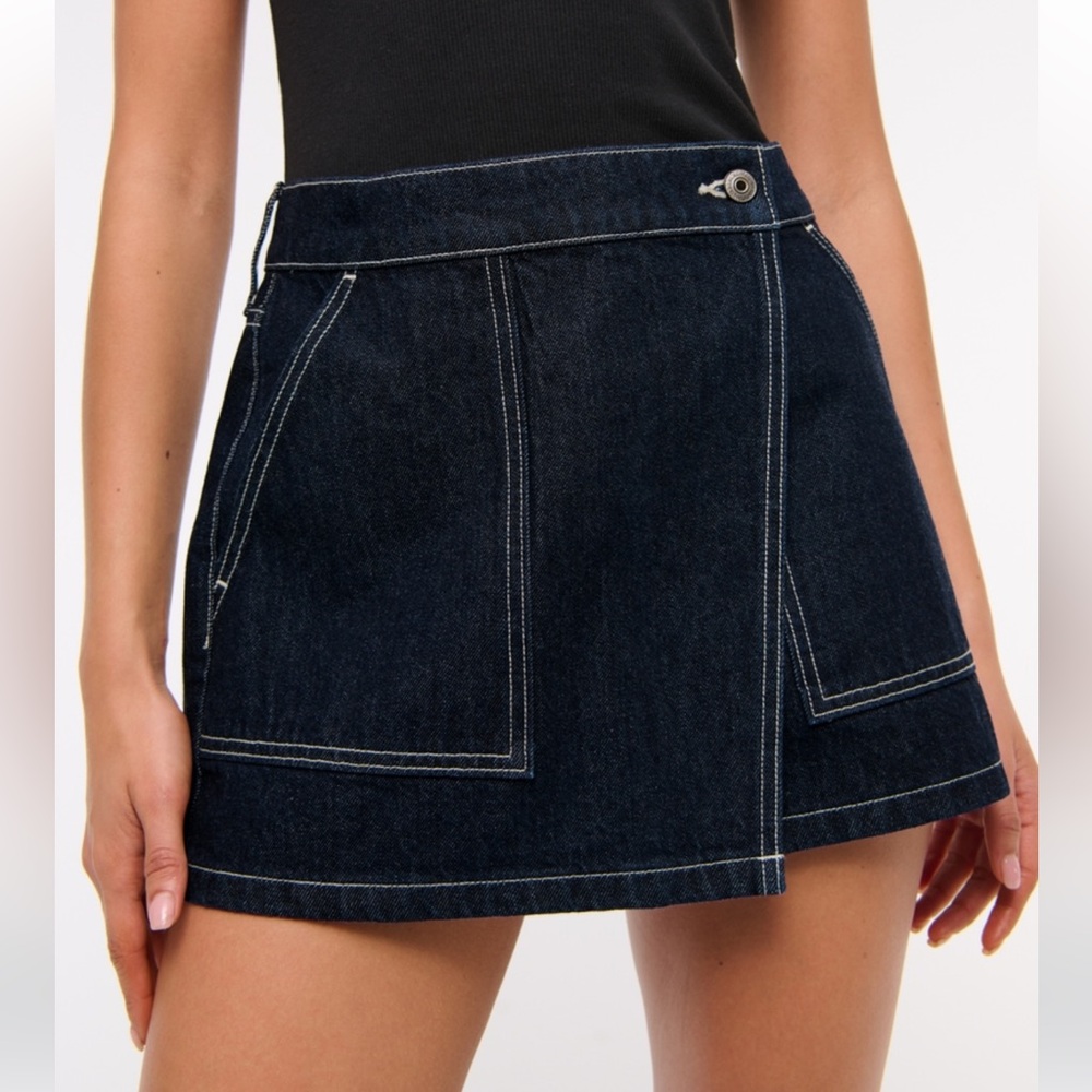 Abercrombie denim wrap mini skirt